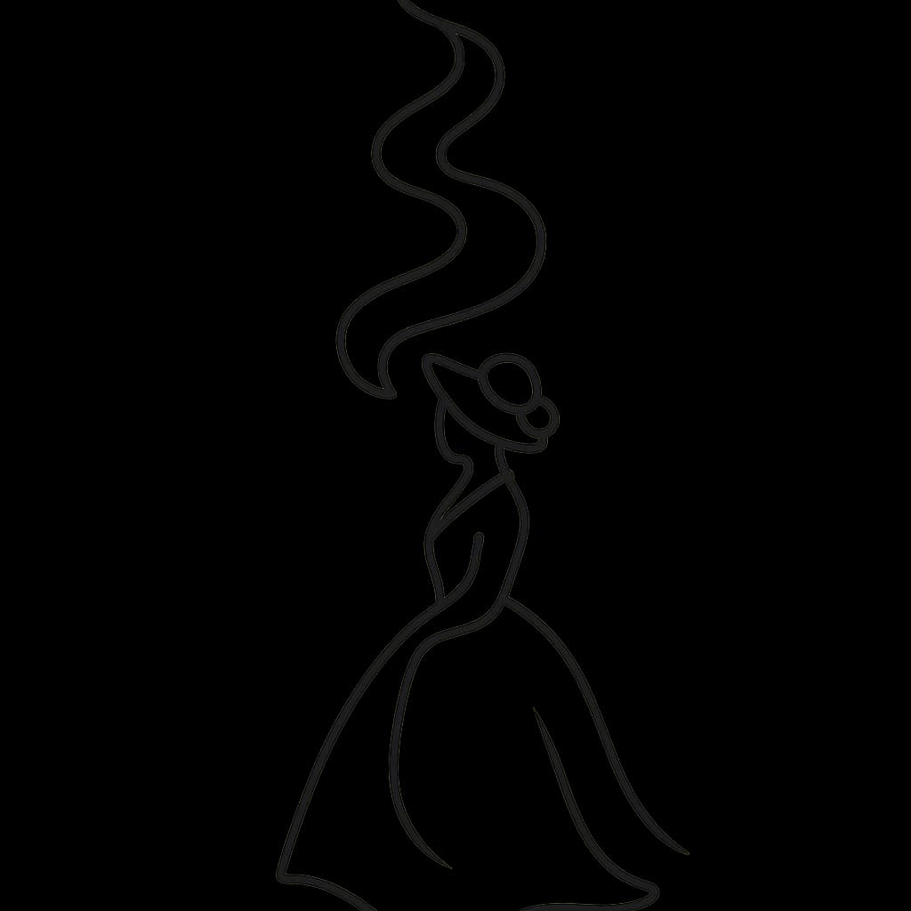 Image representing Outline of Woman in 1800's Clothes